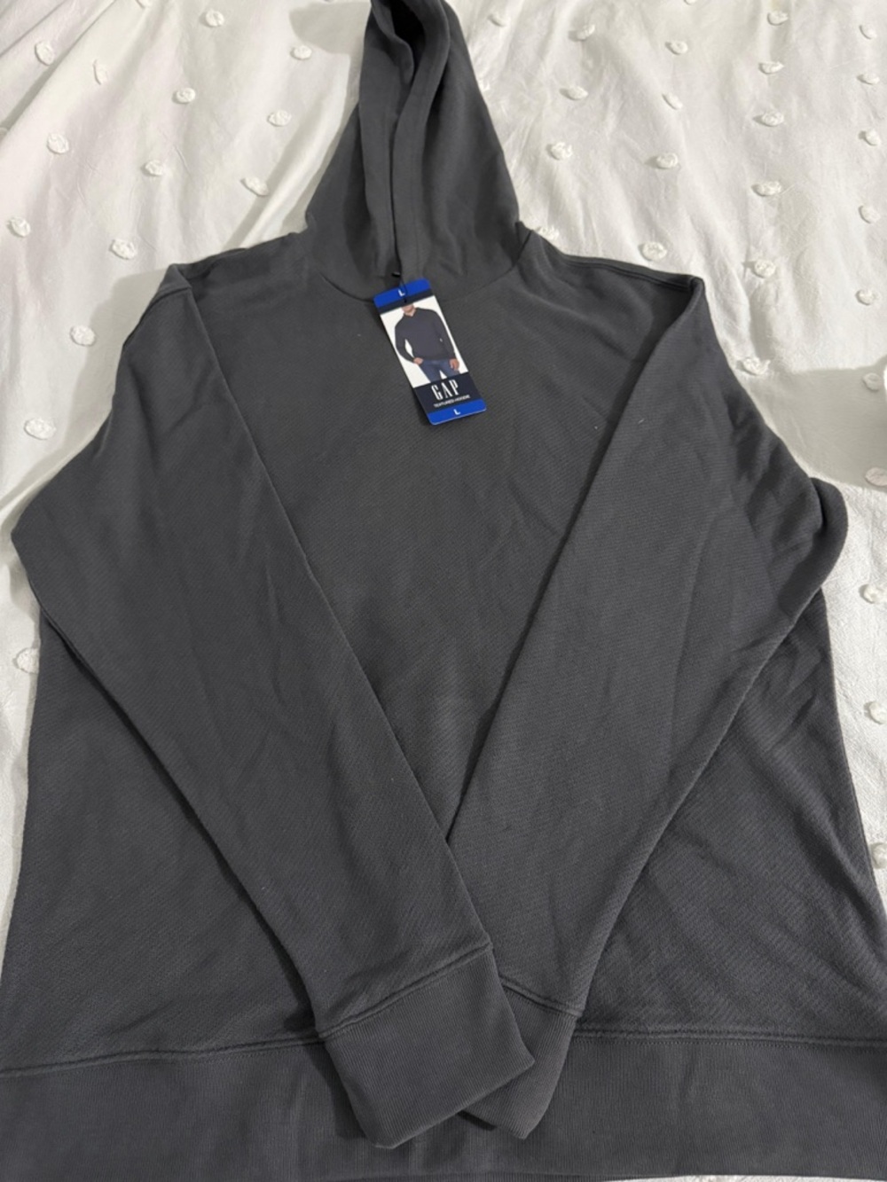 GAP Men’s Crewneck Hoodie in Charcoal Gray